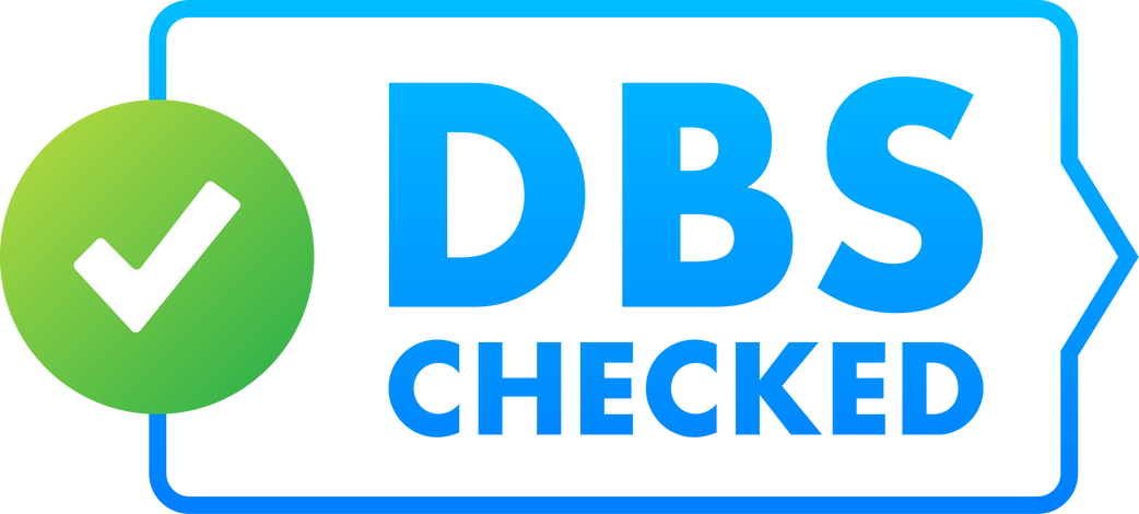 DBS Checked sign. Disclosure and Barring Service. Vector stock illustration.